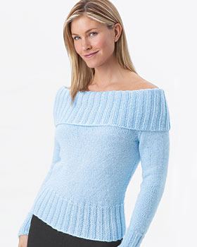 Knit Satin Off-the-Shoulder Sweater | FaveCrafts.com